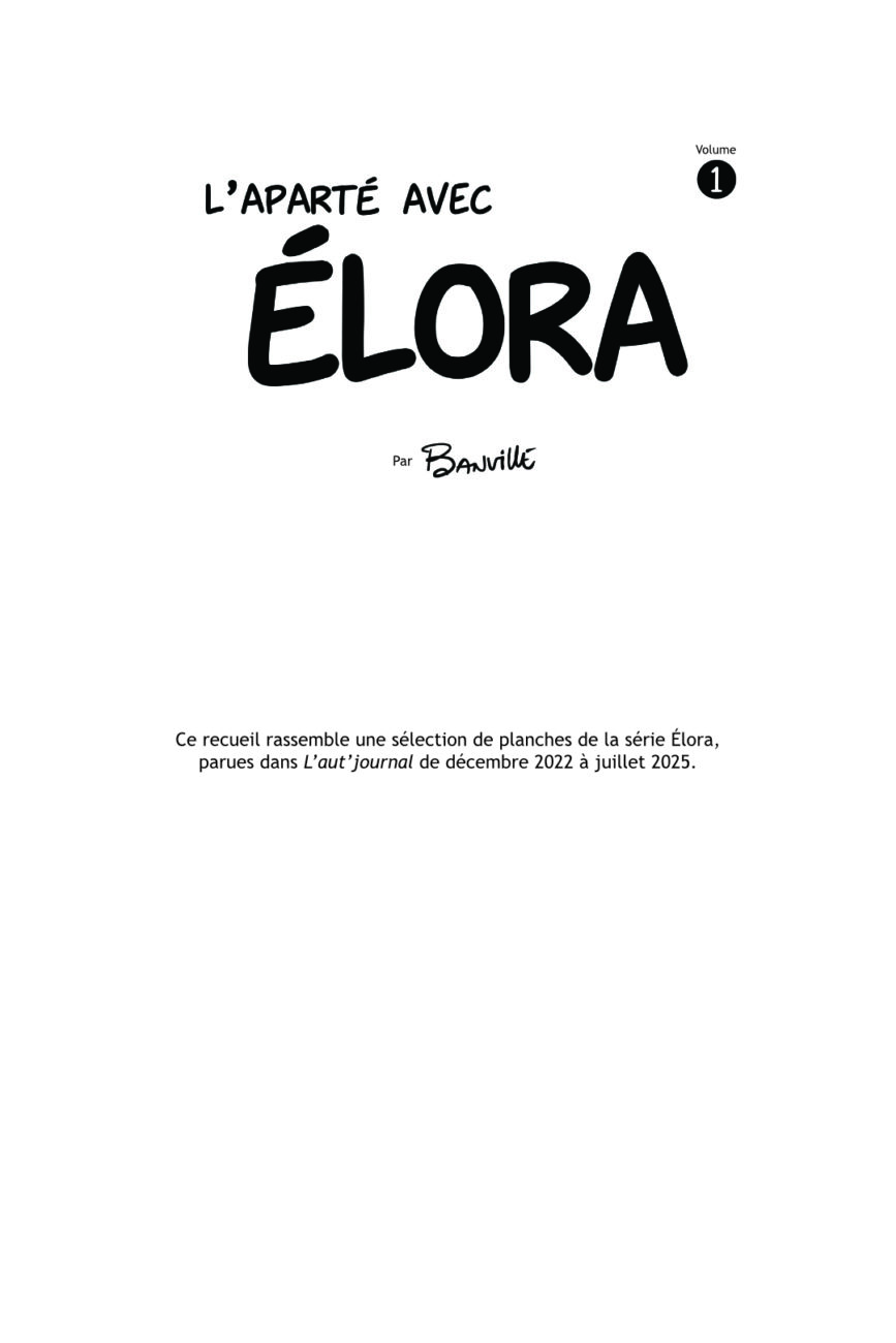 L'aparté avec Élora - vol. 1 (2025)